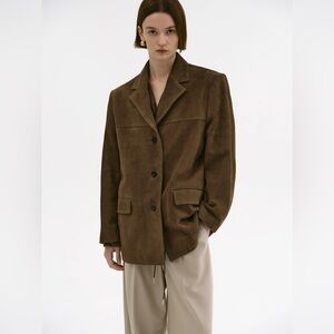 NWT Source Unknown Hailey Lambskin Blazer (Pecan)